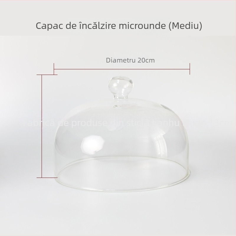 Capac de microunde pentru alimente, sticlă termorezistentă, multifuncțional, izolație și protecție împotriva prafului (sticlă termorezistentă; multifuncțional; izolație; protecție împotriva prafului; personalizabil după desene)