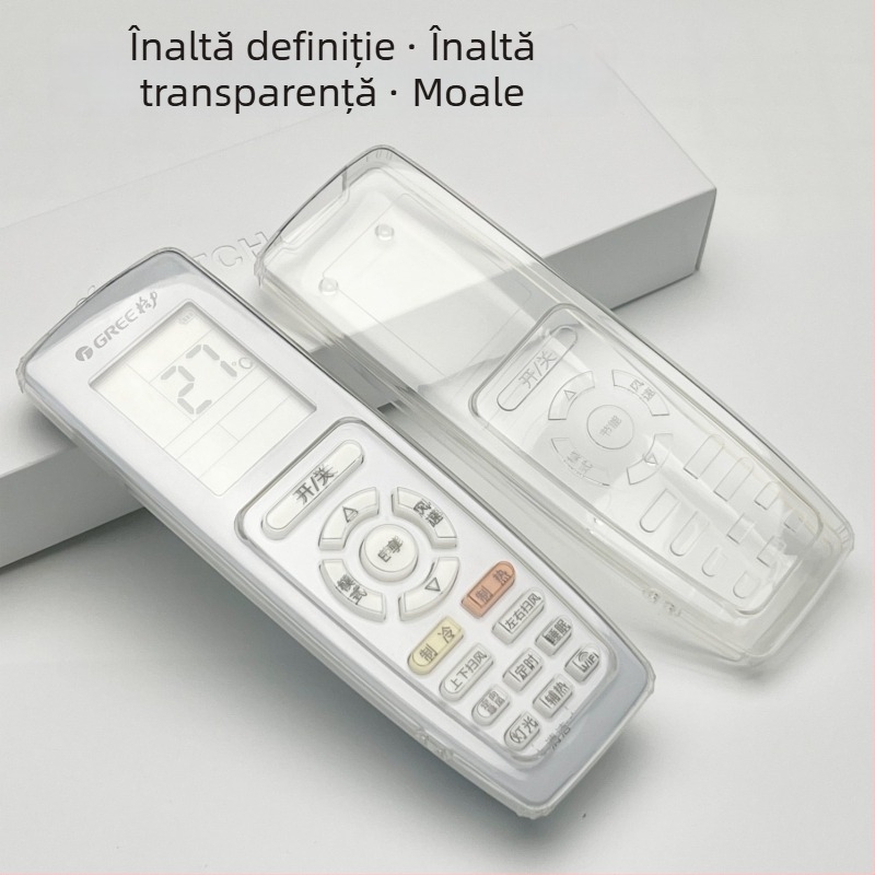 Husă de protecție pentru telecomanda de la aerul condiționat Gree - silicon, transparentă, antipraf, rezistentă la apă, universală, anticadere