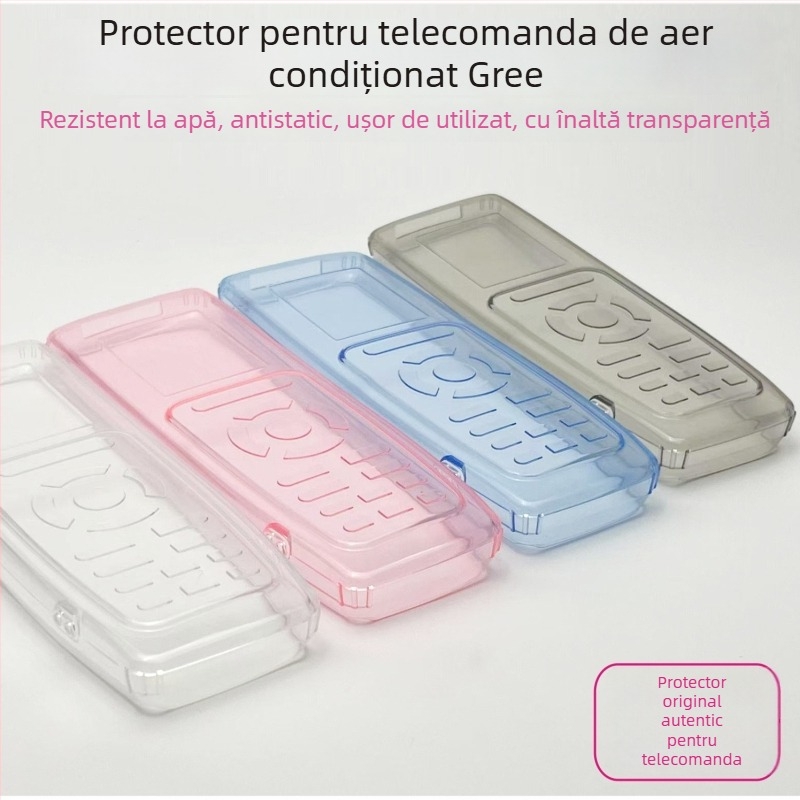 Husă de protecție pentru telecomanda de la aerul condiționat Gree - silicon, transparentă, antipraf, rezistentă la apă, universală, anticadere
