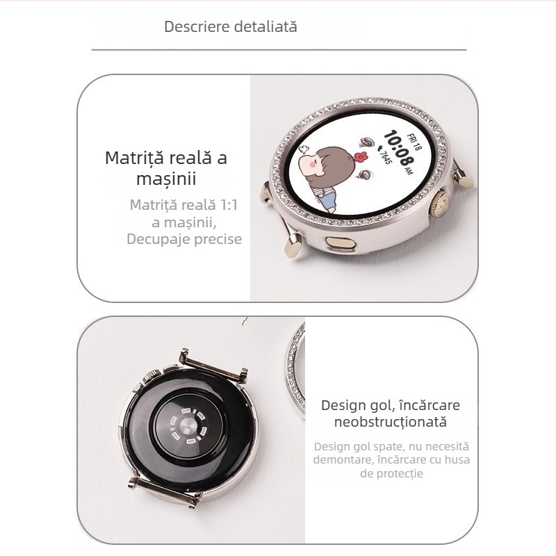 Husă de protecție pentru Huawei GT5 ceas, 41 mm, cu diamant încrustat și design decupat, anti-cadere, compatibil GT4/GT5 Pro