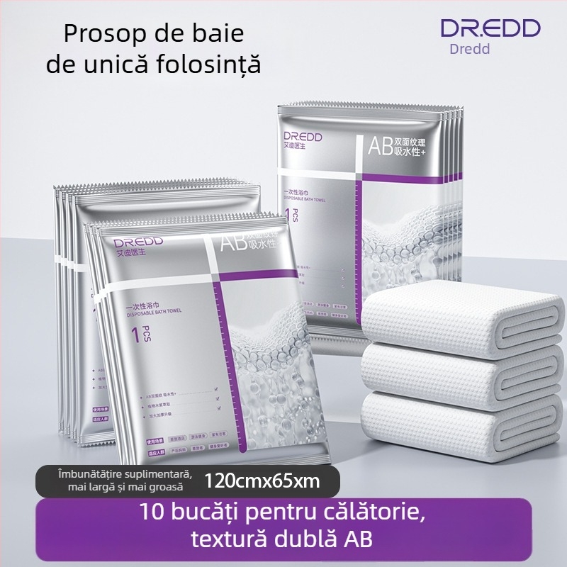 Prosop de baie de unică folosință, Dr. eddie, din fibre vegetale, formare prin presare la cald, absorbție în 0–5 s.