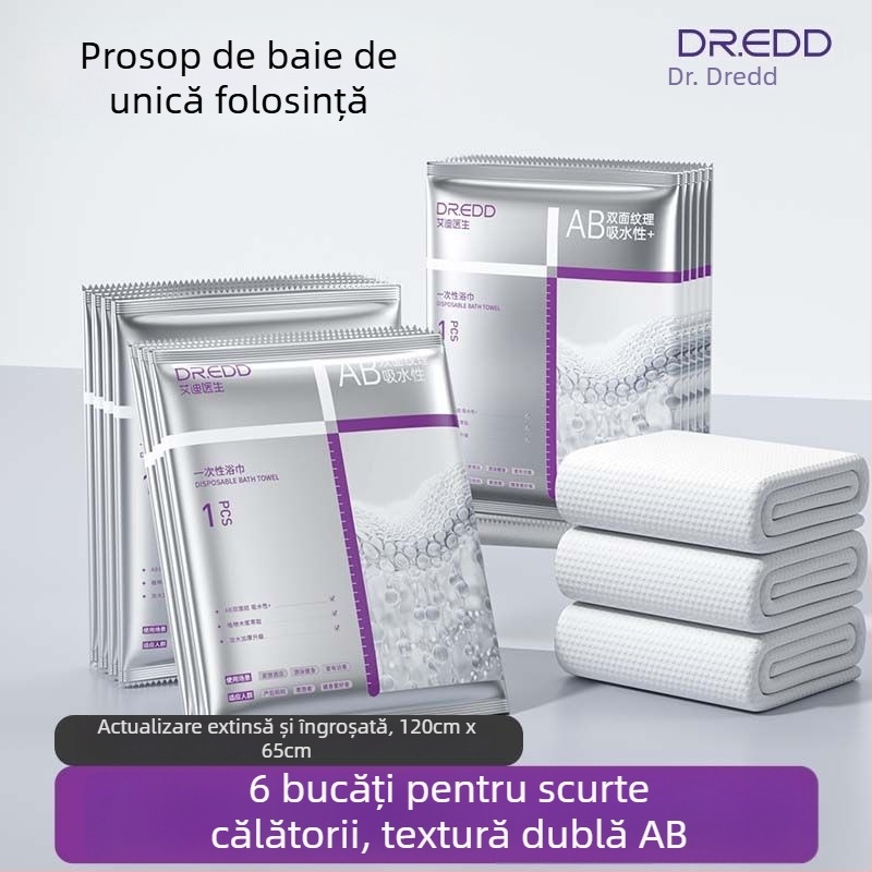 Prosop de baie de unică folosință, Dr. eddie, din fibre vegetale, formare prin presare la cald, absorbție în 0–5 s.