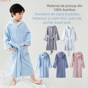 Halat de baie din bumbac pentru copii, cu glugă – Material: bumbac; Greutate: ≥500 g; Fire: 19