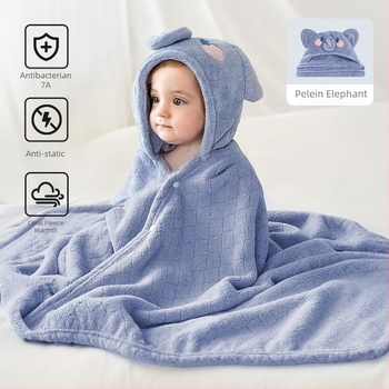 Prosop de baie cu glugă pentru bebeluți, imprimeu animal, țesătură super fibră, umplutură din bumbac pur, pentru copii 1–3 ani, primăvara 2025