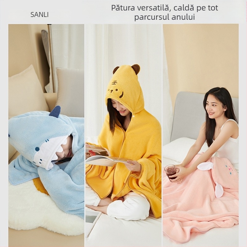 Sanli Coral Fleece Cape Beach Towel – Prosop de plajă absorbant, Jacquard, greutate peste 500 g, fire 100×170, Brand Sanli