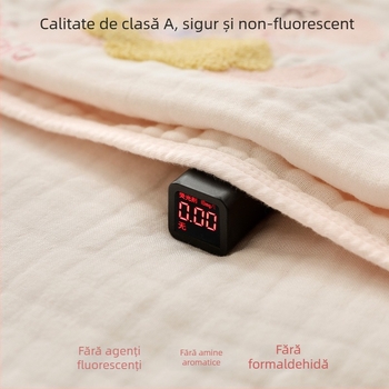 Prosop de baie pentru bebeluți din tifon, șase straturi, extrem de moale; 200–300 g, 40 fire, broderie și tiv, personalizabil