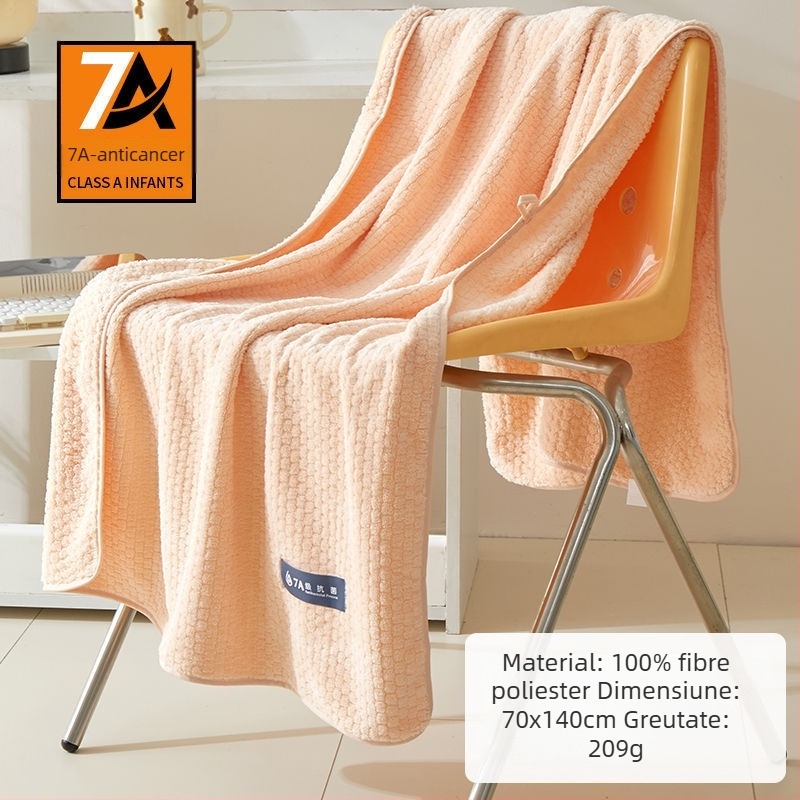 Prosop de baie Coral Velvet – moale, absorbant, uscare rapidă; pentru baie/plajă; poliester 150D Jacquard, sub 100 g