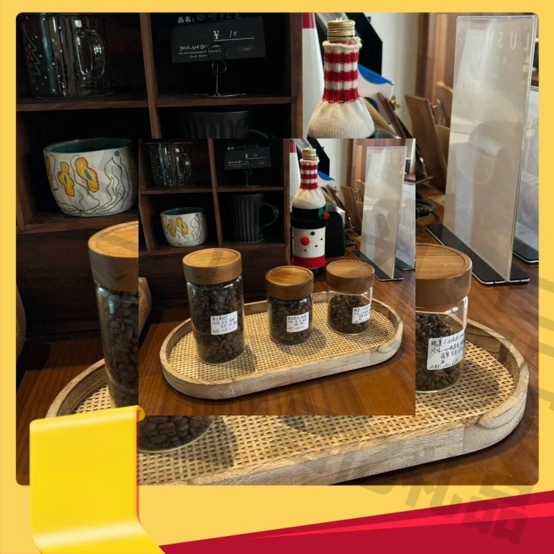 Tavă retro handmade în stil japonez pentru cești de ceai și obiecte mici