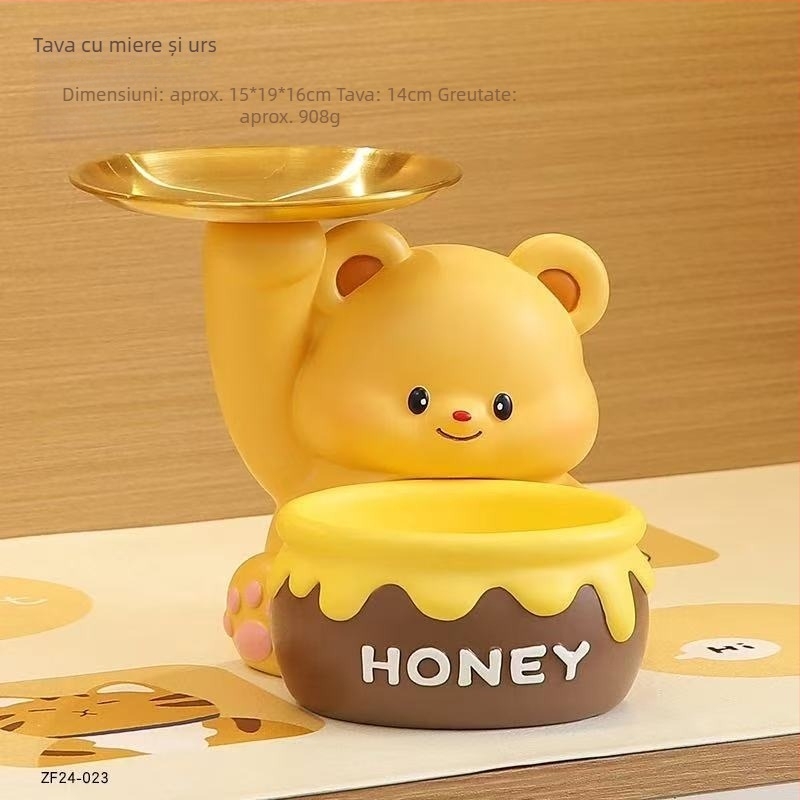 Ursuleț drăguț suport de chei pentru intrare, rășină, stil modern minimalist, ambalaj din carton