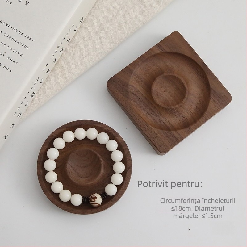 Suport de afișaj pentru brățări, lemn masiv – structură cu două niveluri, stil artistic