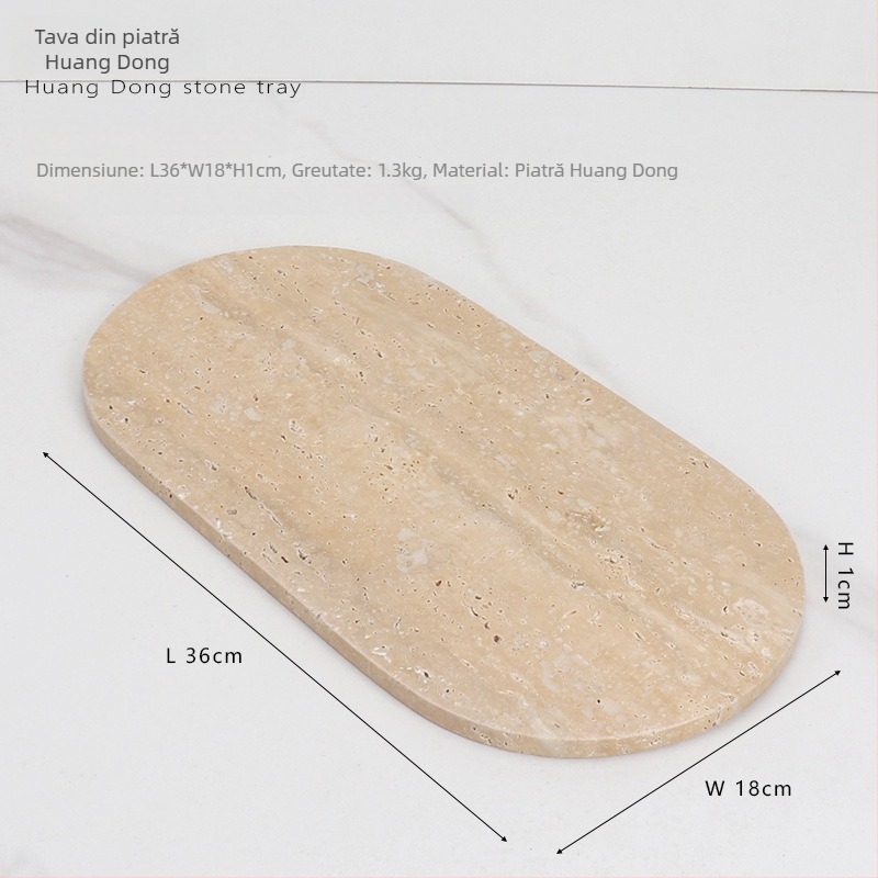 Tavă dreptunghiulară din marmură naturală pentru masă de toaletă acasă și baie – Nordic Lux, Piatră, Finisaj lucios, Făcută manual, Brand Musi (Material: Piatră; Finisaj: Lucios; Meșteșug: Manual; Brand: Musi)