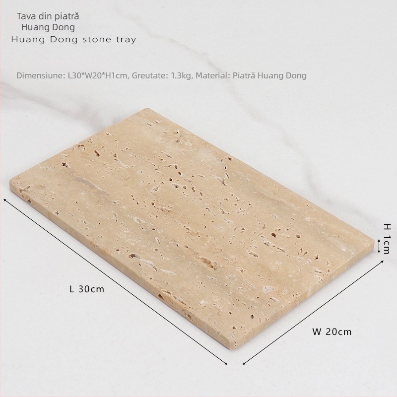 Tavă dreptunghiulară din marmură naturală pentru masă de toaletă acasă și baie – Nordic Lux, Piatră, Finisaj lucios, Făcută manual, Brand Musi (Material: Piatră; Finisaj: Lucios; Meșteșug: Manual; Brand: Musi)