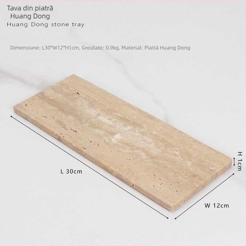 Tavă dreptunghiulară din marmură naturală pentru masă de toaletă acasă și baie – Nordic Lux, Piatră, Finisaj lucios, Făcută manual, Brand Musi (Material: Piatră; Finisaj: Lucios; Meșteșug: Manual; Brand: Musi)