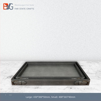 Tavă de ceai - Materiale: lemn, piele, metal și flanel; Stil: stil nou chinezesc; Formă: dreptunghiulară; Suprafața: 38431127446; Ambalare: carton