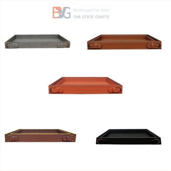 Tavă de ceai - Materiale: lemn, piele, metal și flanel; Stil: stil nou chinezesc; Formă: dreptunghiulară; Suprafața: 38431127446; Ambalare: carton