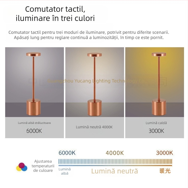 Lampa de birou în formă de I, metal, LED, stil simplu și modern, model Yczm-011, ≤36V