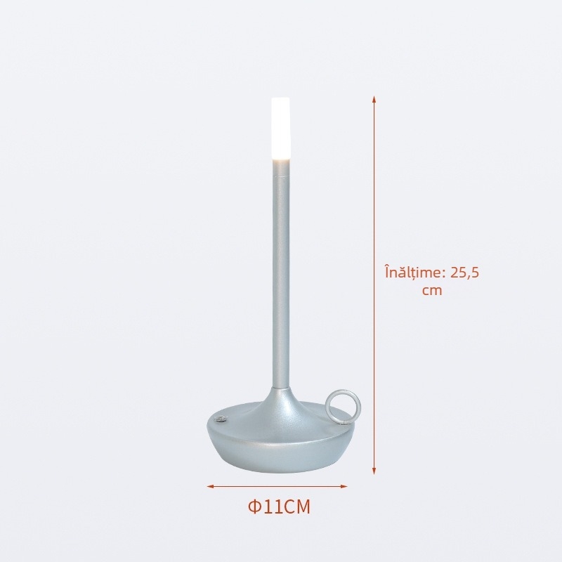 Lampa de birou din metal, stil nordic, reîncărcabilă, comutator tactil, modelul A31, Beale