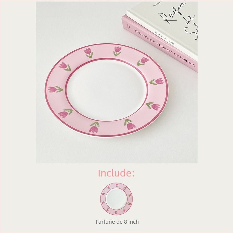 Set ceramic de cești pentru cafea cu farfurie, model floral, logo imprimat, potrivit pentru birou și cafenea