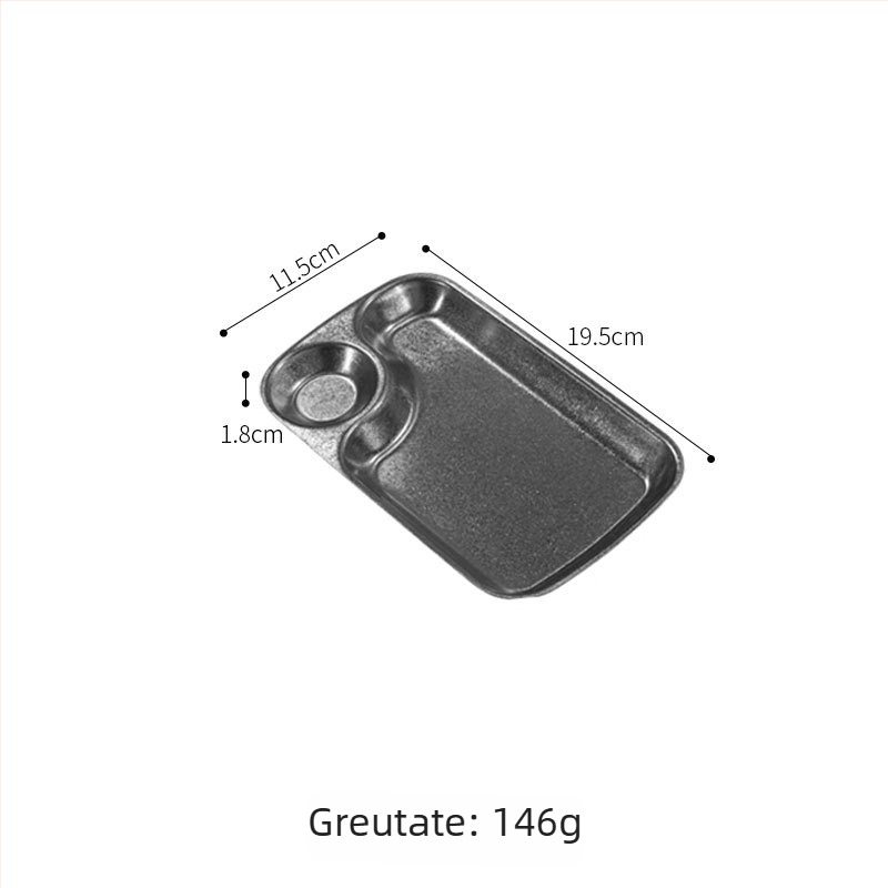 Platou pentru gustări din oțel inoxidabil, cu compartiment pentru sos, în formă de scoică, stil retro, formă neregulată