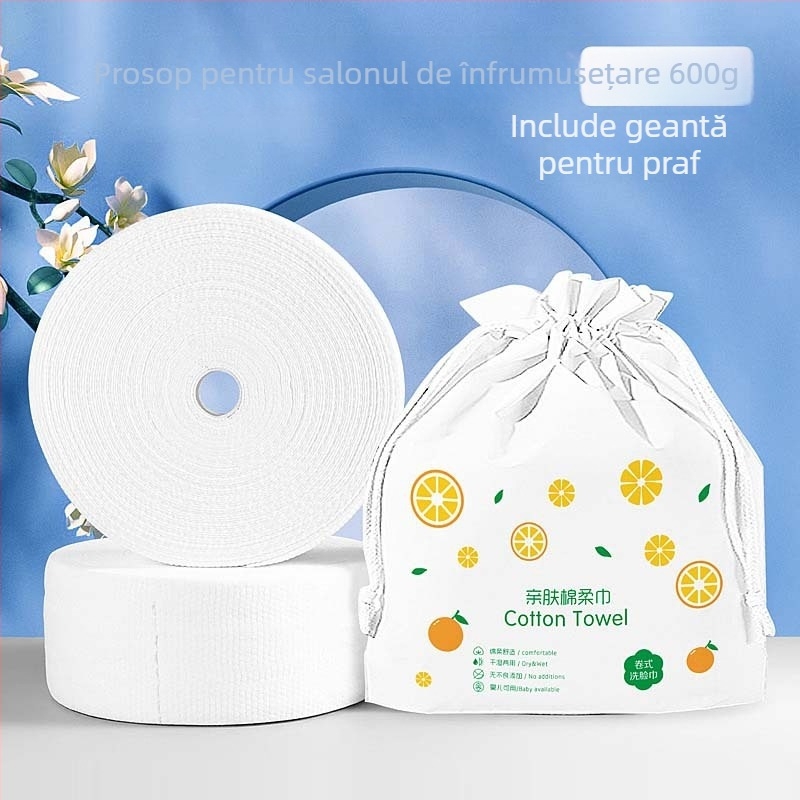 Prosop de față, de unică folosință, pentru saloane de înfrumusețare, din fibre vegetale, țesătură plată