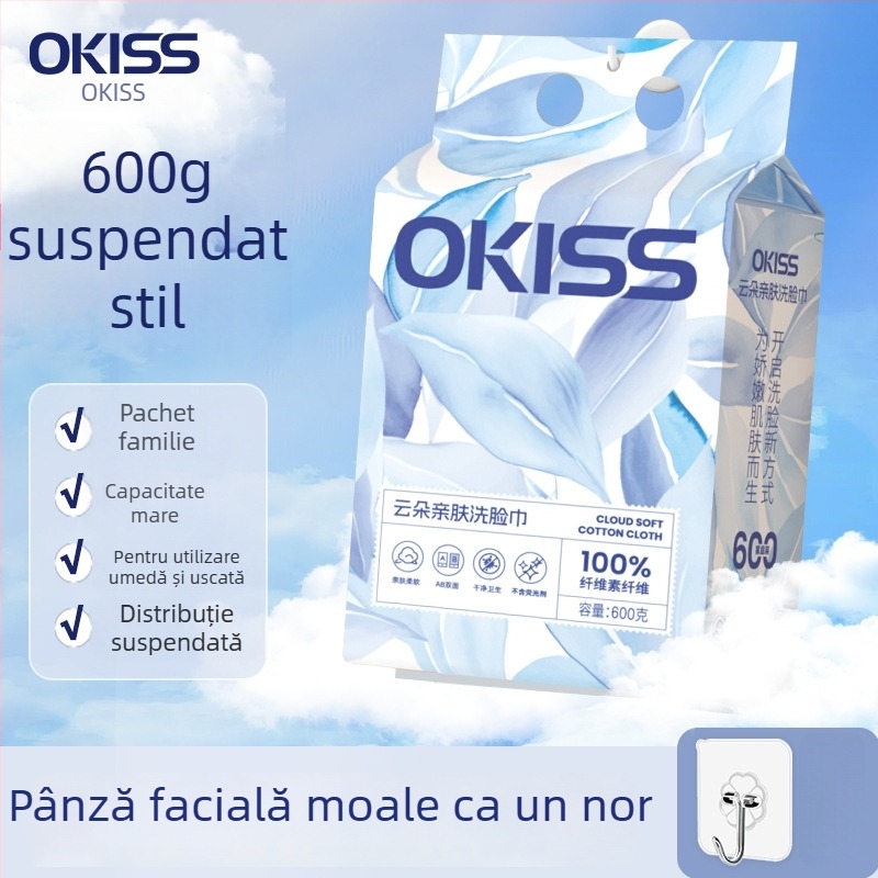 Prosop de curățare a feței, agățat, montat pe perete, pachet de uz casnic, fibră vegetală, imprimare