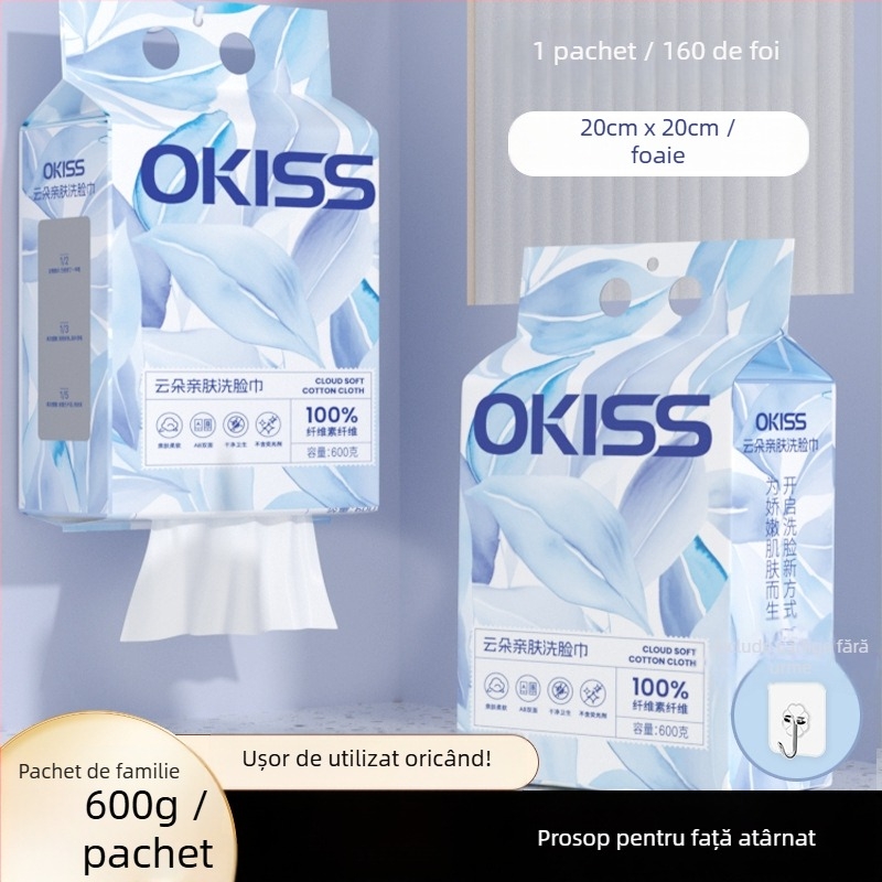 Prosop de curățare a feței, agățat, montat pe perete, pachet de uz casnic, fibră vegetală, imprimare