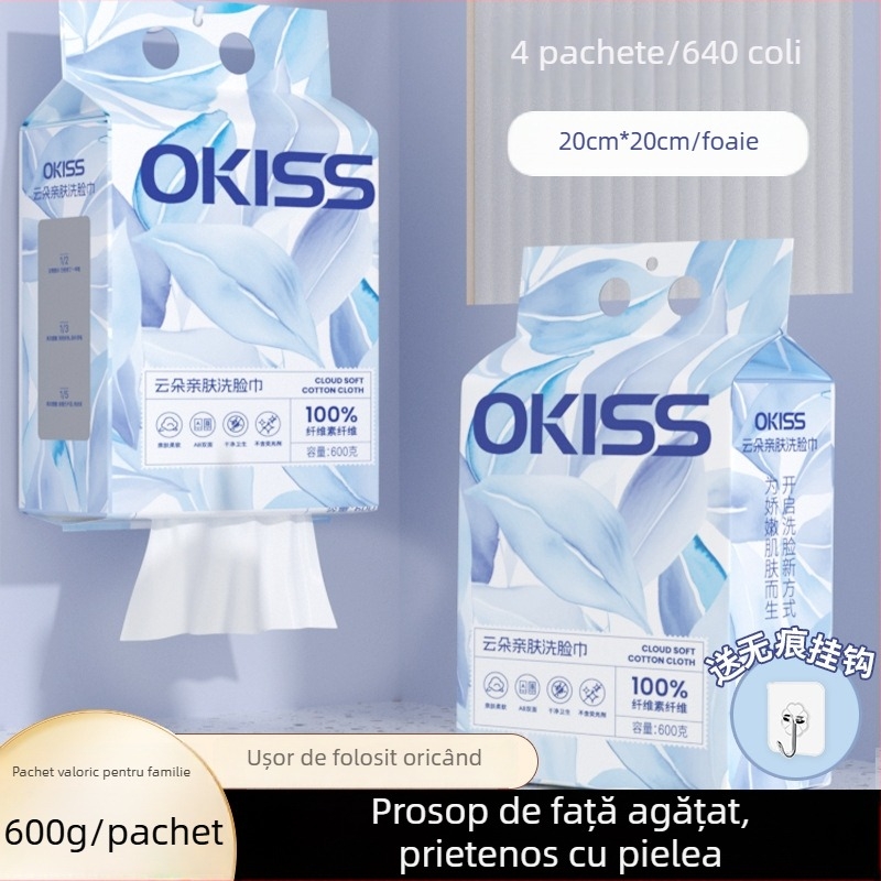 Prosop de curățare a feței, agățat, montat pe perete, pachet de uz casnic, fibră vegetală, imprimare