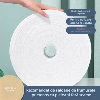 Prosop de curățare facial în rolă - 100% viscose, fibre de viscose, țesătură plată, personalizare disponibilă, conținut principal 100%