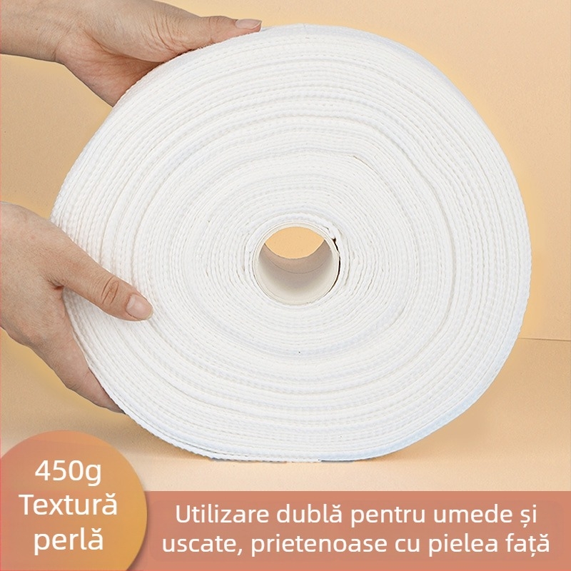 Prosop de curățare facial în rolă - 100% viscose, fibre de viscose, țesătură plată, personalizare disponibilă, conținut principal 100%