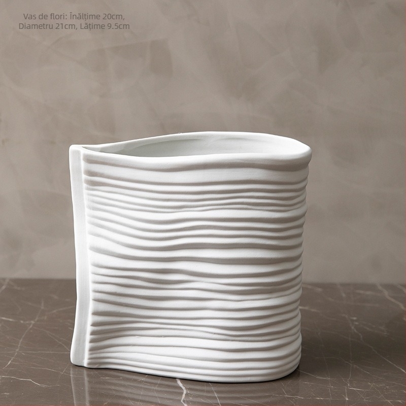 Vază ceramică decorativă – Nordic premium pentru living, aranjament cu flori uscate, decor de casă (Material: Ceramică; Importat: Nu; Cadou: Nu)