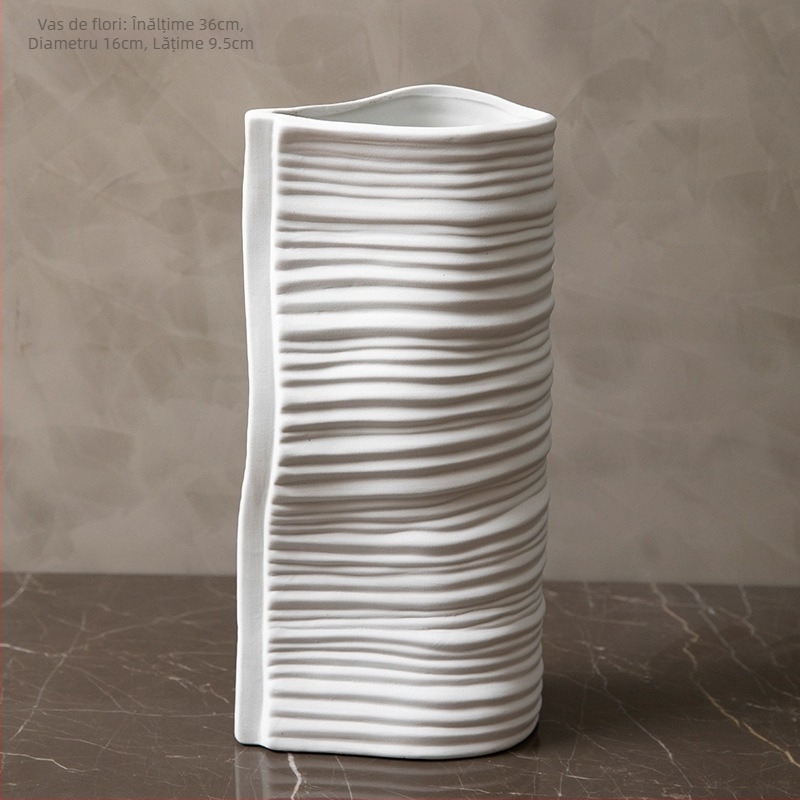 Vază ceramică decorativă – Nordic premium pentru living, aranjament cu flori uscate, decor de casă (Material: Ceramică; Importat: Nu; Cadou: Nu)