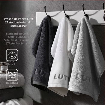 Pu Xi 7A antibacterian din bumbac Xinjiang cu fibre lungi, prosop pătrat pentru față, utilizare casnică, 50 g, absorbție 11–15 s