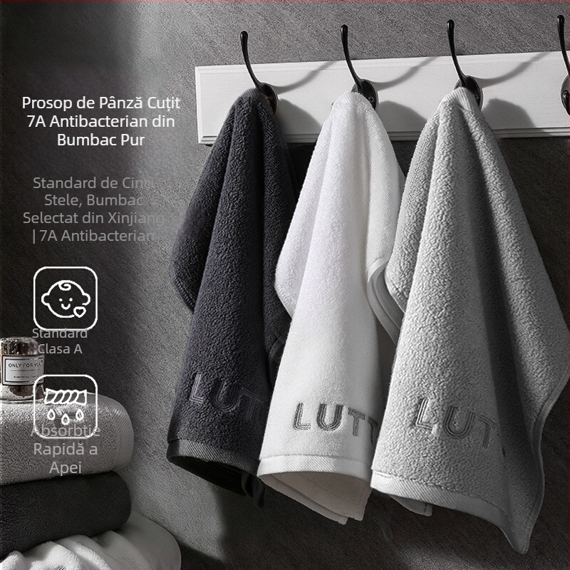 Pu Xi 7A antibacterian din bumbac Xinjiang cu fibre lungi, prosop pătrat pentru față, utilizare casnică, 50 g, absorbție 11–15 s