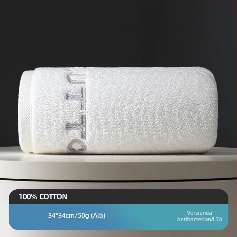 Pu Xi 7A antibacterian din bumbac Xinjiang cu fibre lungi, prosop pătrat pentru față, utilizare casnică, 50 g, absorbție 11–15 s