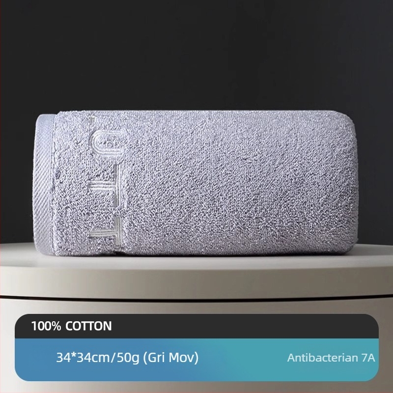 Pu Xi 7A antibacterian din bumbac Xinjiang cu fibre lungi, prosop pătrat pentru față, utilizare casnică, 50 g, absorbție 11–15 s