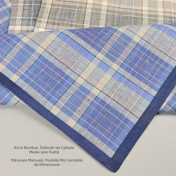 Batistă de buzunar Yan su xing, bumbac 100%, model carouri închis, 17 g