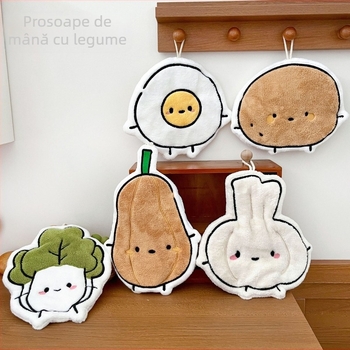 Prosop de mână din coral fleece, gros, foarte absorbant, pătrat, pentru bucătărie și baie