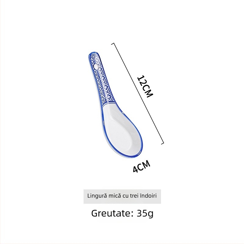 Bol din porțelan cu model floral, culoare subglazură, compatibil cu microunde, stil Chinez nou