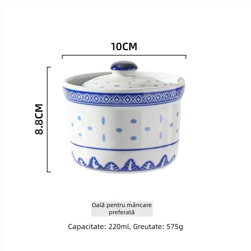 Bol din porțelan cu model floral, culoare subglazură, compatibil cu microunde, stil Chinez nou