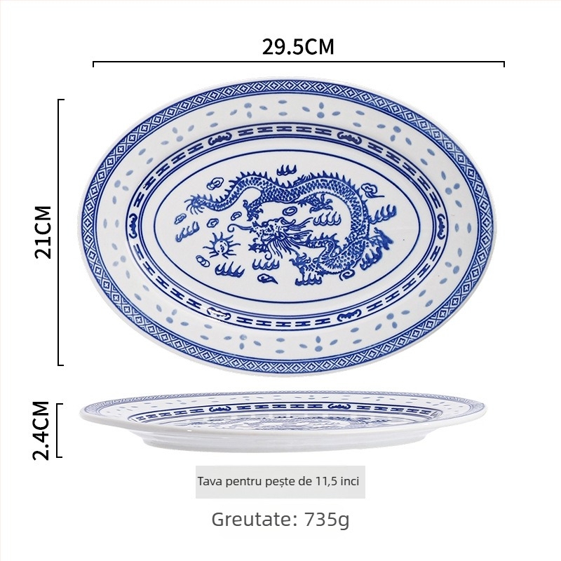 Bol din porțelan cu model floral, culoare subglazură, compatibil cu microunde, stil Chinez nou