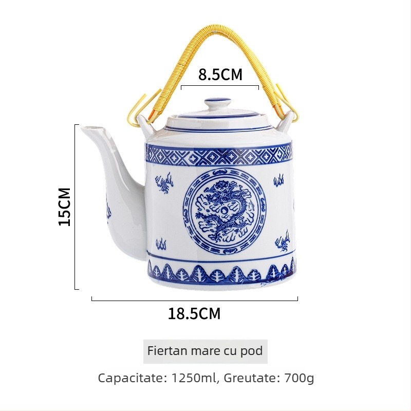 Bol din porțelan cu model floral, culoare subglazură, compatibil cu microunde, stil Chinez nou