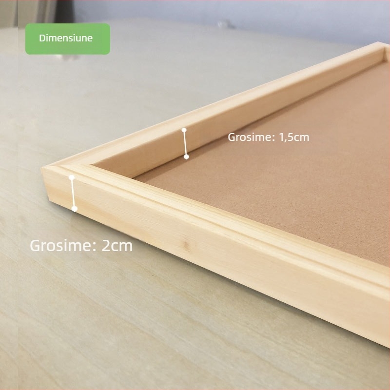 Ramă pentru poze din lemn de pin, formă dreptunghiulară, Mingbojia, seria Frame de fotografii, design desen animat