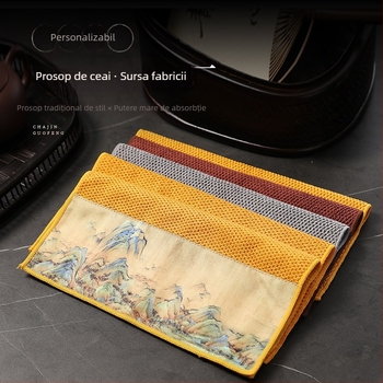 Prosop de bucătărie din poliester-bumbac, origine Dehua, cu logo tipărit, ambalat, stil național