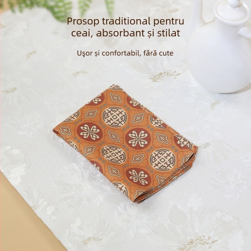 Ștergar de bucătărie pentru ceai • Velur din piele de cerb • Brand: Sheng boyan • Stil nou chinezesc • Lansat în 2025