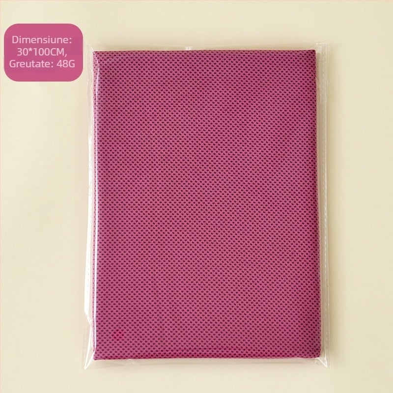 Prosop sport – poliester; răcire, uscare rapidă, absorbție a transpirației; absorbție de apă 0–5 s; greutate 48 g; personalizabil cu logo