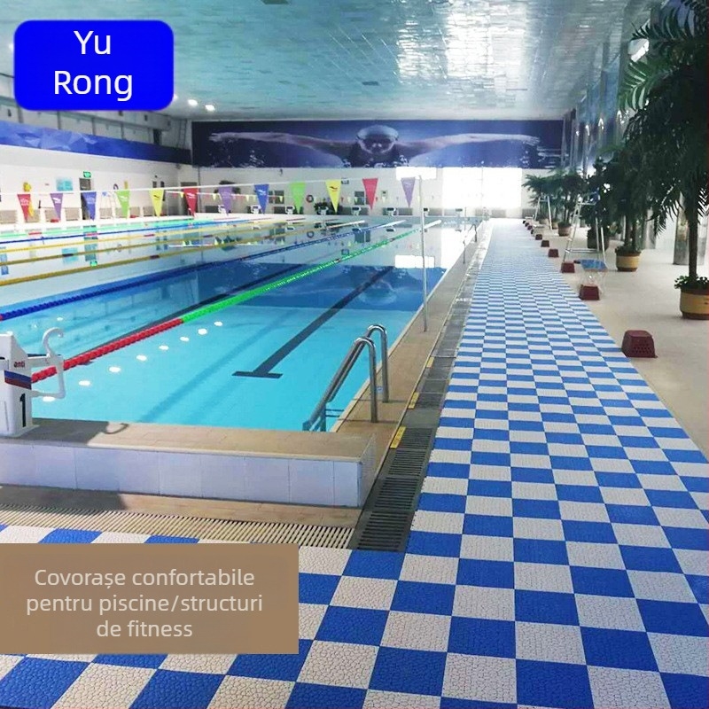 Covorașe interconectate de drenaj pentru piscină și baie; Material: TPE; Model: pietricele; Funcție: anti-derapare și drenaj; Potrivite pentru piscină, baie, bucătărie și toaletă; Personalizare disponibilă