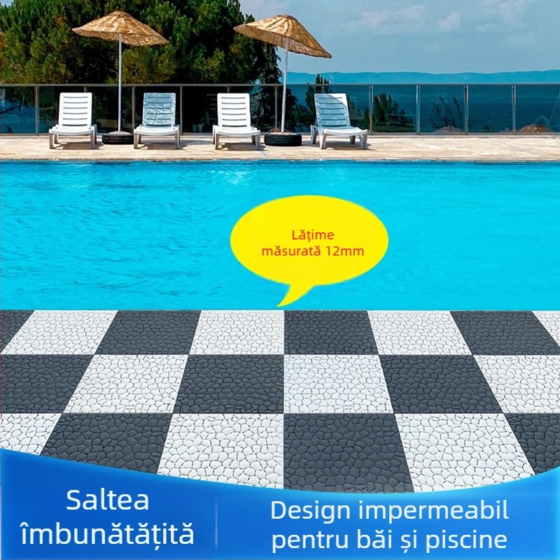 Covorașe interconectate de drenaj pentru piscină și baie; Material: TPE; Model: pietricele; Funcție: anti-derapare și drenaj; Potrivite pentru piscină, baie, bucătărie și toaletă; Personalizare disponibilă