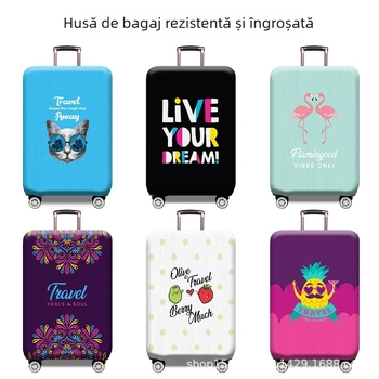 Acoperire de protecție pentru bagaje, poliester, model cu litere, rezistent la uzură, stil urban minimalist