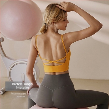 Sutien sport din nylon cupe modelate, fără bretele, pentru alergare și yoga, top vestă, primăvară, pentru femei tinere