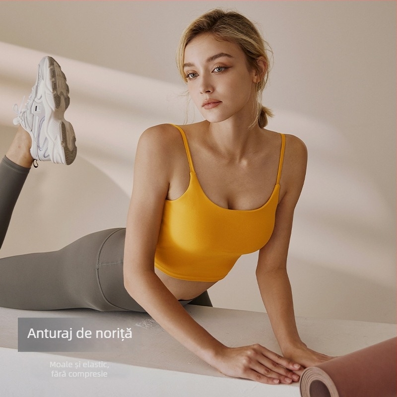 Sutien sport din nylon cupe modelate, fără bretele, pentru alergare și yoga, top vestă, primăvară, pentru femei tinere